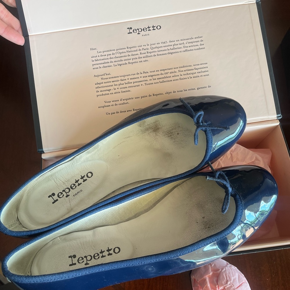 Repetto Blue Flats Elegant Slip-On Design